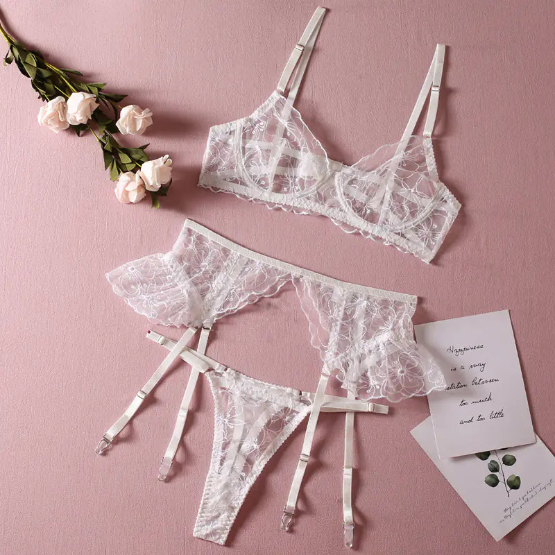 European Style Sheer Lace Lingerie Set