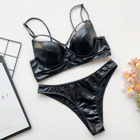 Solid Color Shiny Bikini